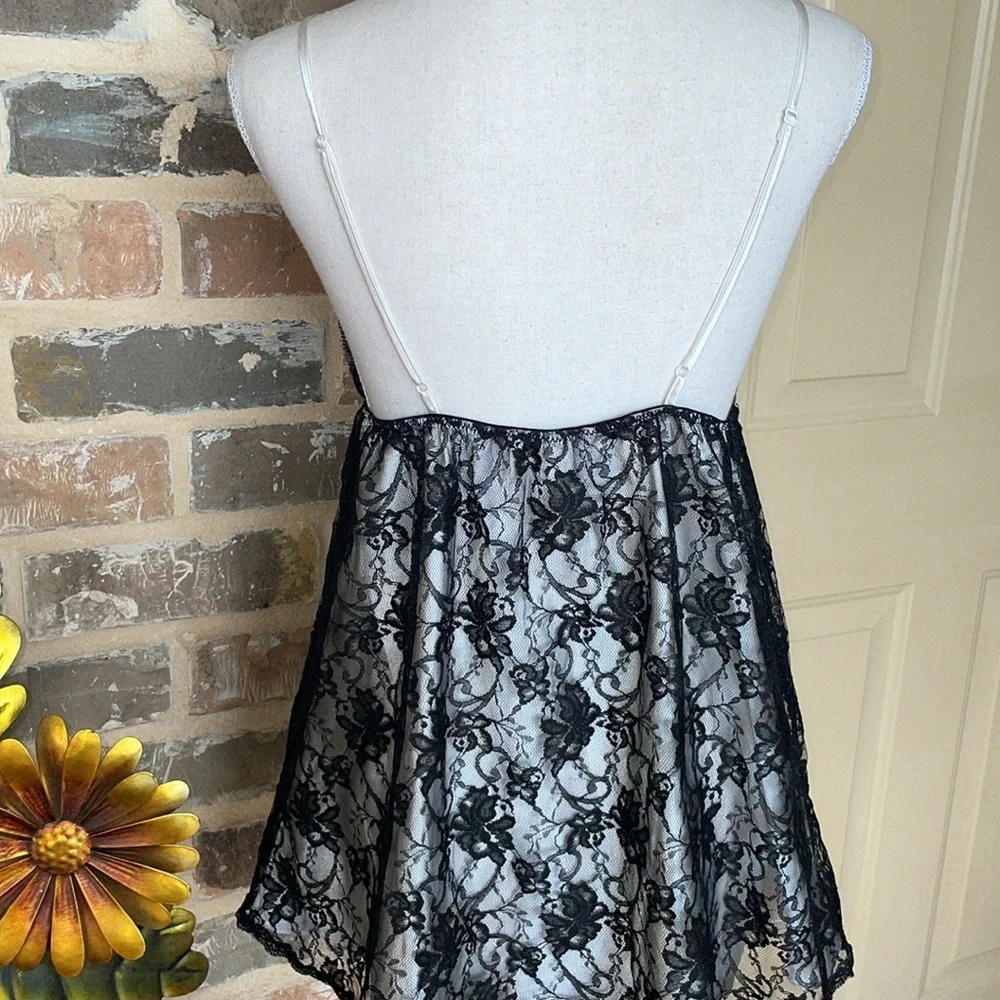Victorias Secret Babydoll Black Lace & Satin Cami Nightie & Panty Lingerie Set - Picture 9 of 16
